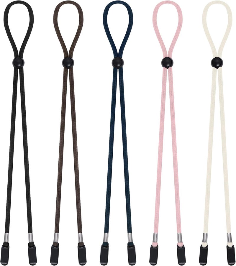 Sucrain 5 Pieces Adjustable Hat Strap Clips Hat Chin Cord for Golfing, Fishing, Boating - Image 1